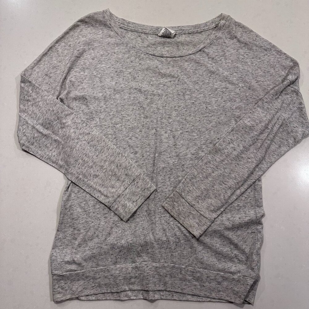 Victoria's Secret PINK Long Sleeve Tunic Shirt, Marled Grey, Size Small